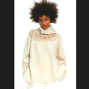 New ZARA Cowl Turtle Neck Sweater Mohair
